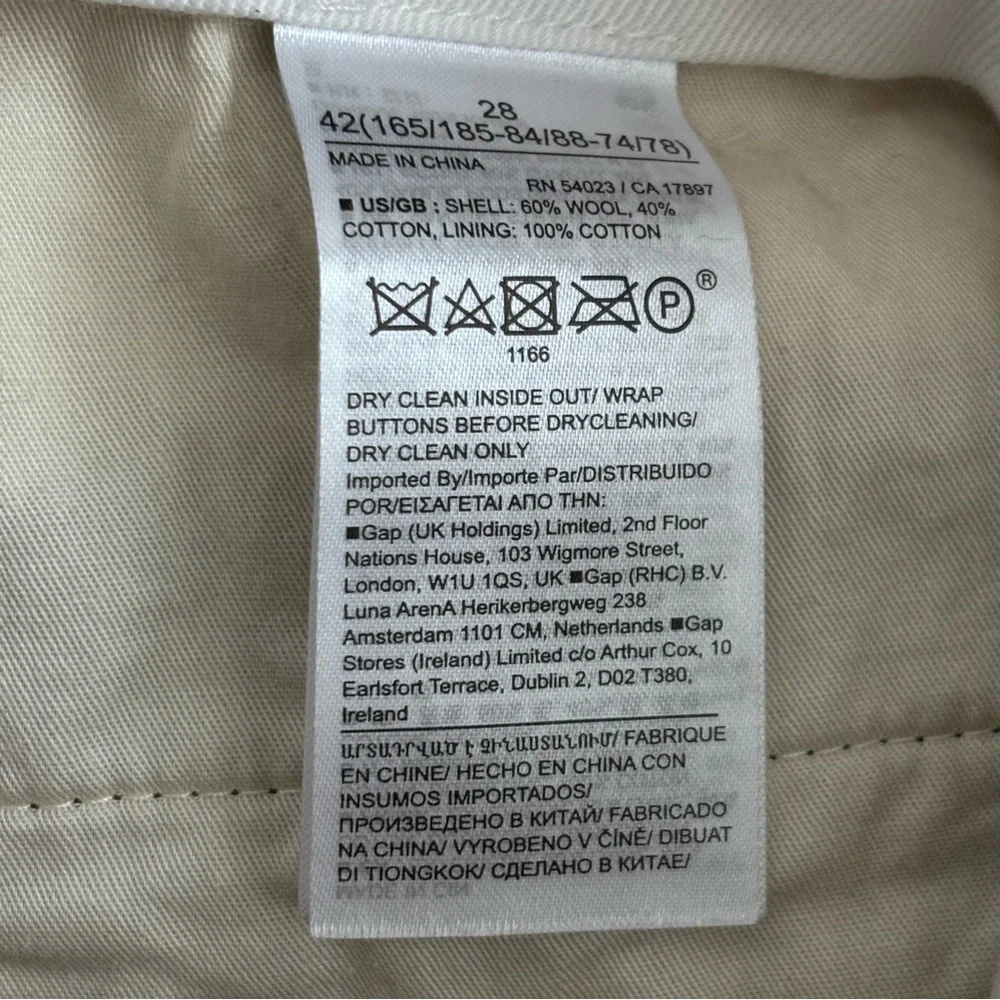 BR Athletics Marzotto Havana Fabric Wool Blend Pinstripe Trousers Mens Size 28